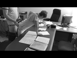 the boss fucked the secretary on the table to make her work harder